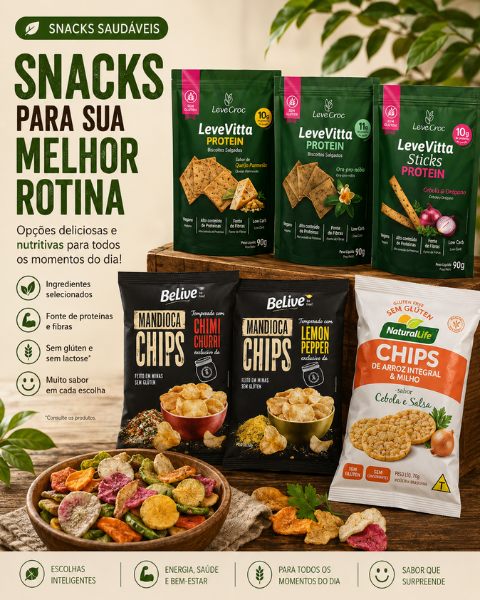 Snacks saudáveis distribuídos pela Velomed